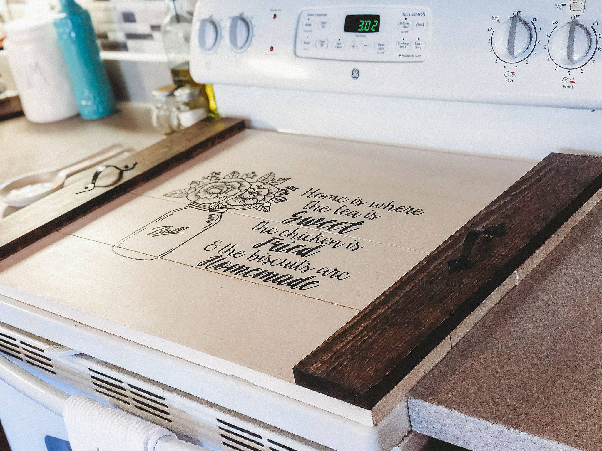 Wooden Stove Top Cover Custom Stove Cover for Glass Top Electric Stove Top  Cover Wood Decorative Stove Cover Gas Stove Top Cover Personalize 