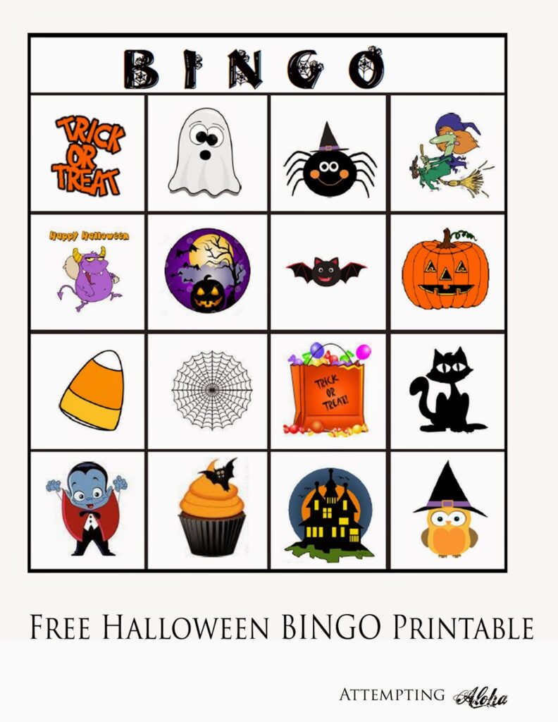Free – Halloween BINGO Printable for Little Kids