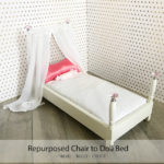 Repurpose a chair into a doll bed