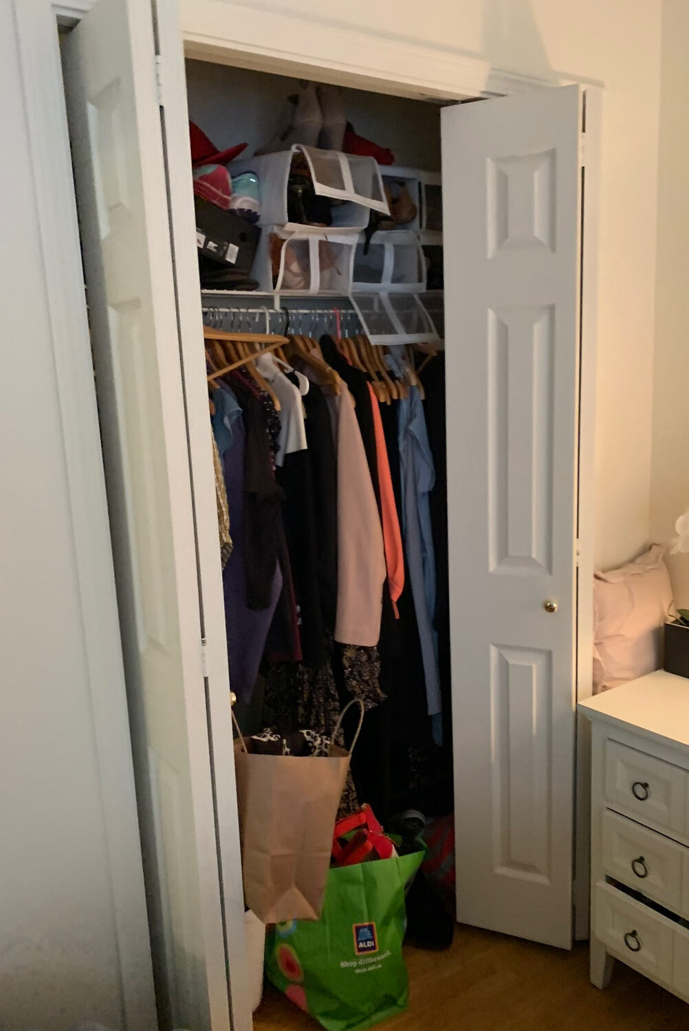 A messy closet